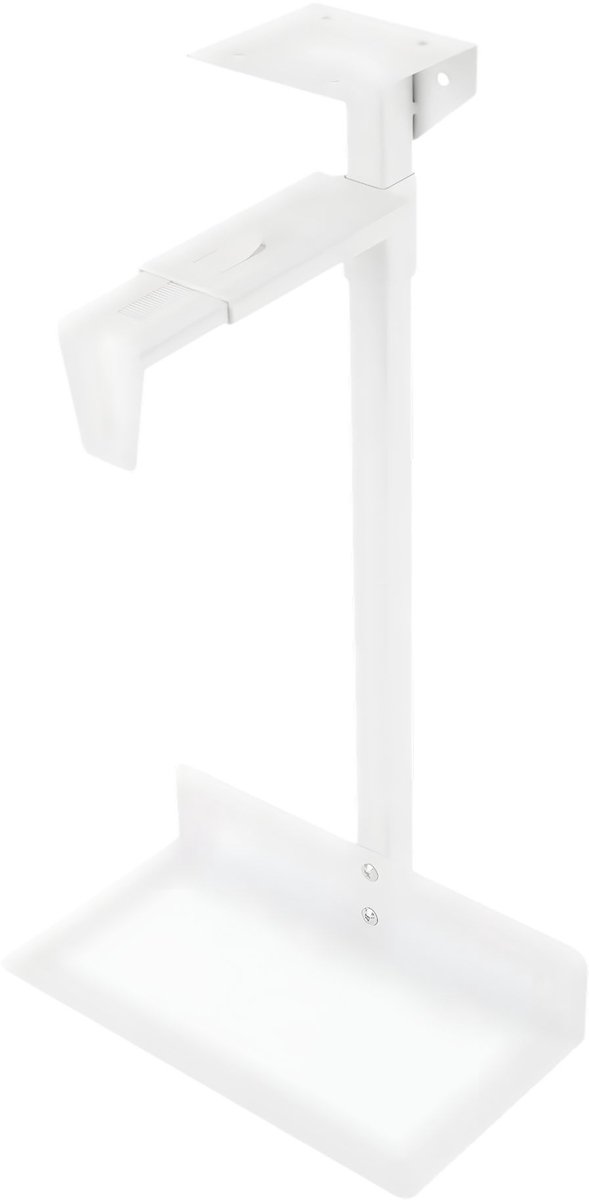 Image of PC-Houder Onder Bureau – Voor Computerbehuizing / Verstelbare Bevestiging – Wandmontage voor Verschillende Behuizingsmaten – 30 kg Capaciteit – Wit