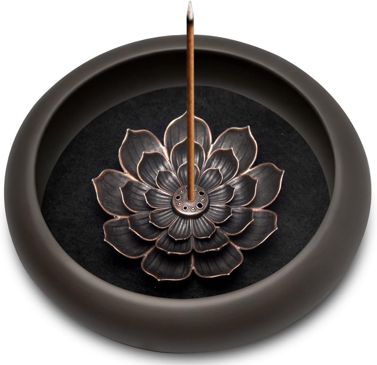 Afneembare Wierookhouder met Lotusontwerp – Keramische Wierookschaal voor Meditatie, Yoga 