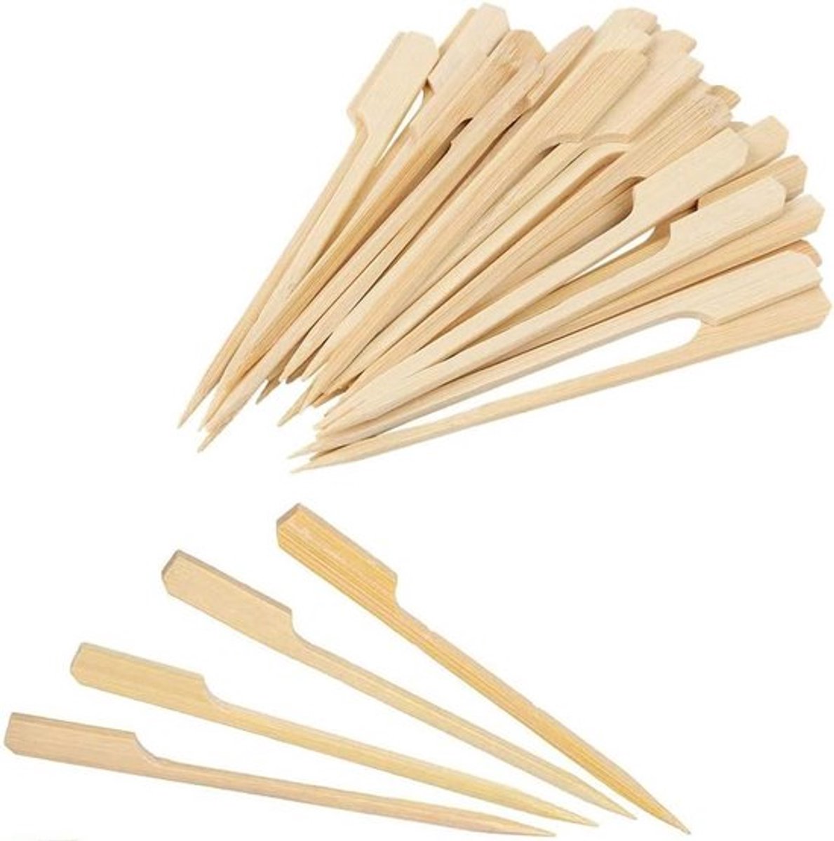 100 bamboe spiesjes voor grillen, fruitsnacks, dessert - 15 cm lang