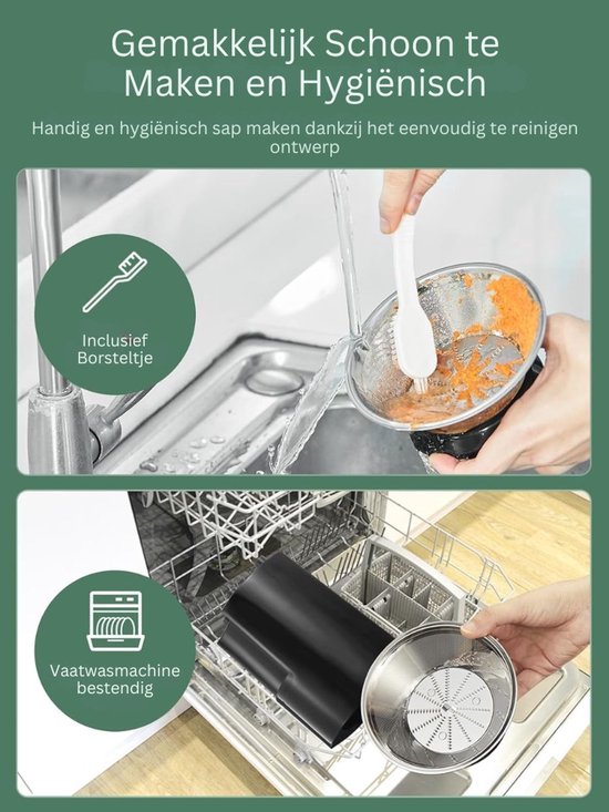 Slowjuicer Sapcentrifuge - fruitpers met 3 standen BPA-vrij — afbeelding 5