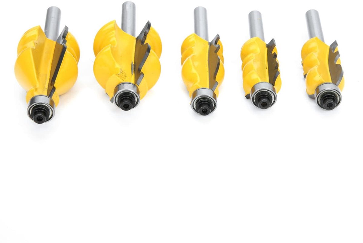 Dailygoods - Dailygoody - Leuning Router Bit Set - Houtbewerkingsgereedschap - Schachtdiameter 8mm - Snijden en vormen - Precisie en duurzaamheid - Geschikt voor k...