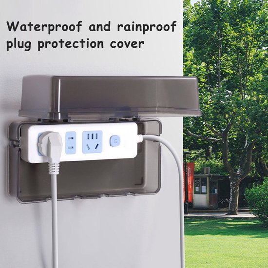 Waterdichte beschermhoes voor stopcontacten buitenshuis, regen- en windbestendig, geschikt voor wandmontage, beschermt de elektrische doos en zorgt voor een nette stroomkabel. — afbeelding 2