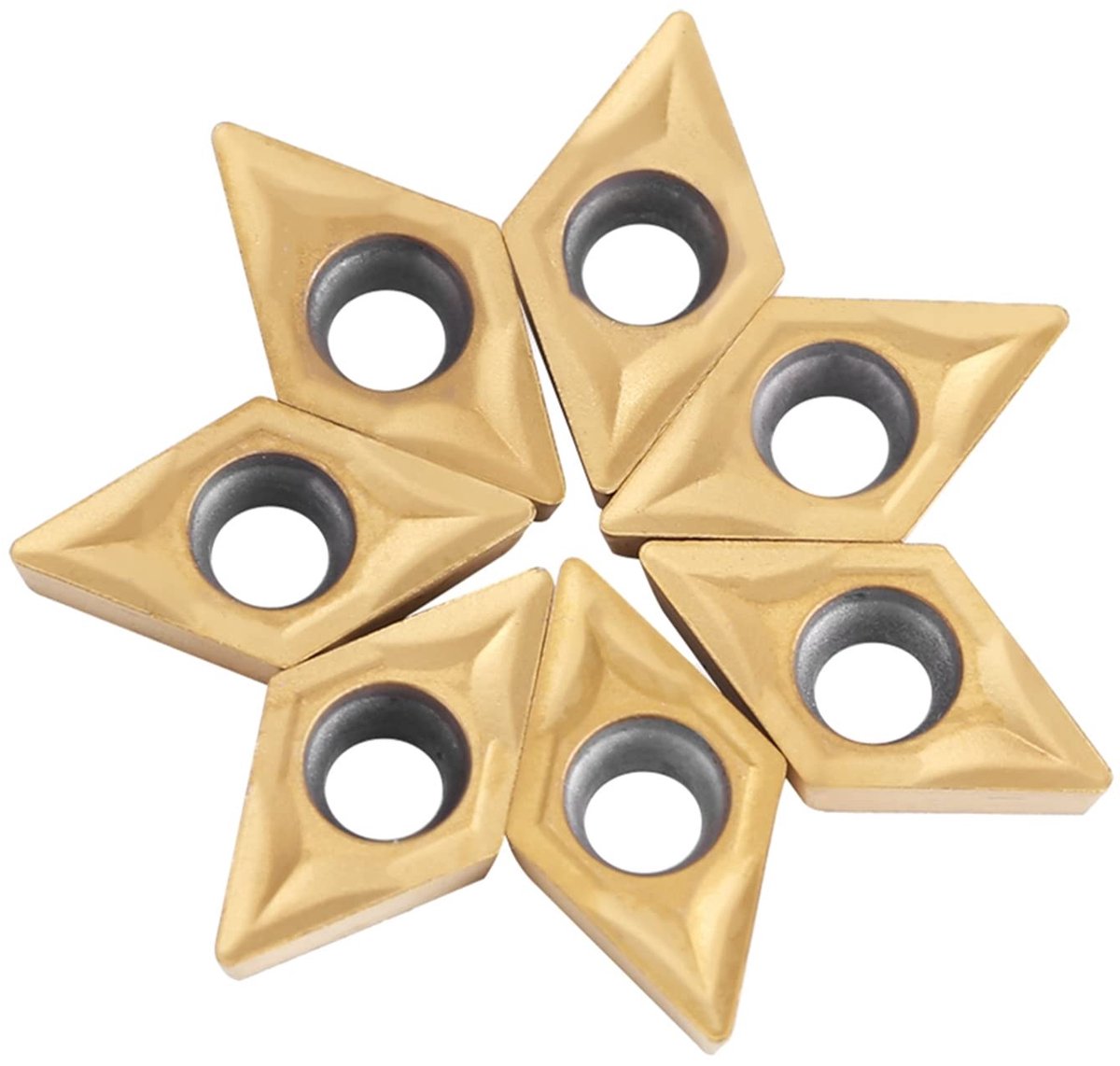 Dailygoods - Dailygoody - Diamantvormige CNC Snij-inserts - Hardmetaal snijgereedschap - Inclusief opbergdoos - Draaibank accessoires - Precisie snijden - 10 stuks