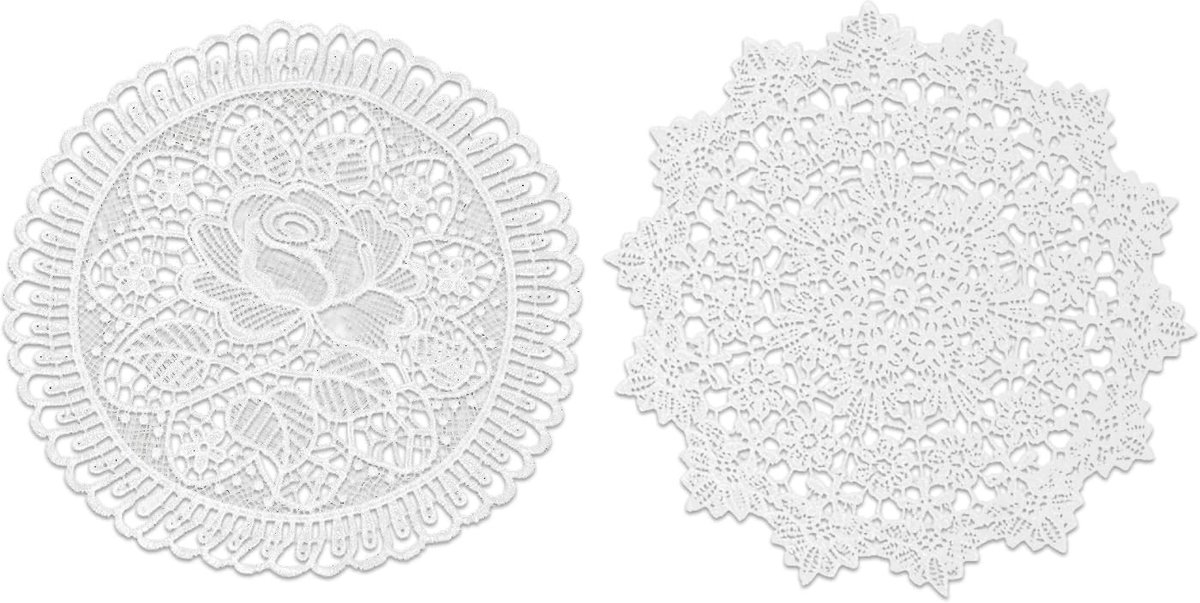 Dailygoods - Dailygoody - Dekje haken - Handgemaakte onderzetters - Vintage tafelkleed - Rond 15 cm - Kleine placemats - Geschikt voor keuken en eetkamer