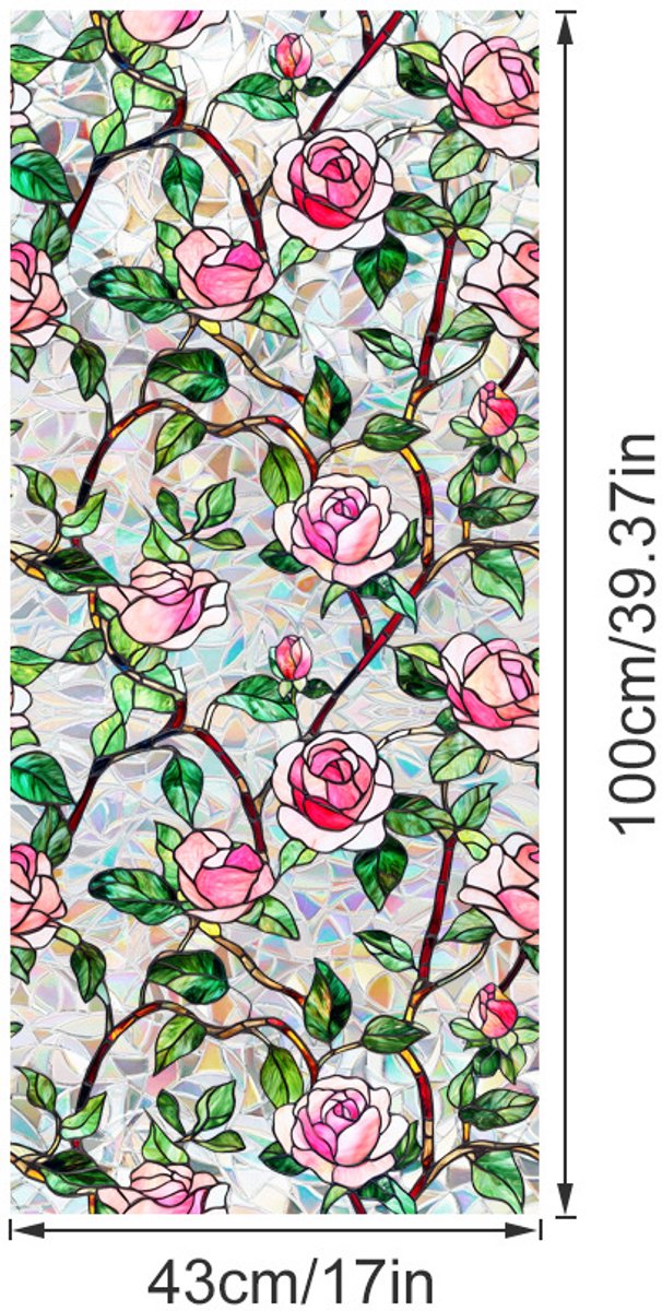 3D Regenboog Raamfolie- Anti-Inkijk - Isolerend & Zonwerend - 43x100cm – Statisch - Prisma Bejuweled EffectXCBL159