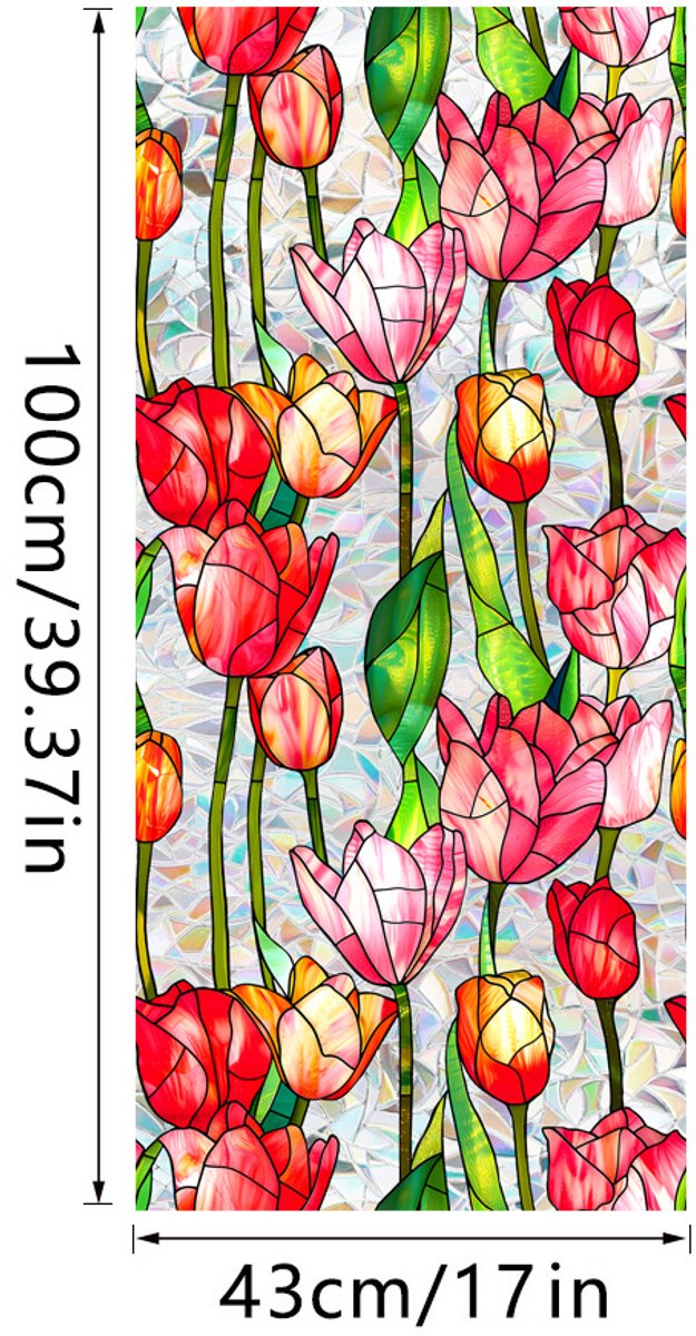 3D Regenboog Raamfolie- Anti-Inkijk - Isolerend & Zonwerend - 43x100cm – Statisch - Prisma Bejuweled EffectXCBL046