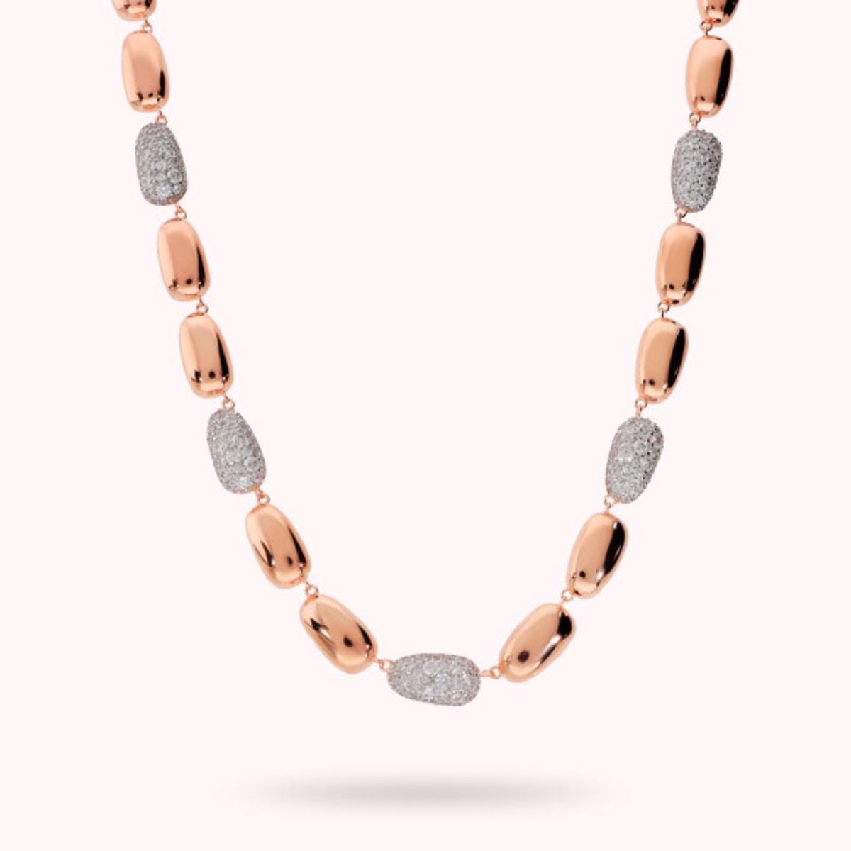 Bronzallure Pave' And Metal Alterned Necklace Wsbz02515 WSBZ02515.WR Brons 38