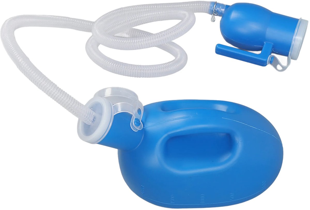 2000 ml herenurinoir/nachturinoir - Met lange slang, lekvrije dop en afneembaar urinoir, speciaal ontworpen voor ouderen en bedlegerige personen.