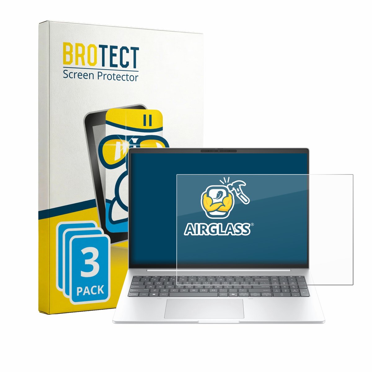 Screenprotector 3 Stuks voor HP EliteBook 8 G2a 16" Beschermglas transparant