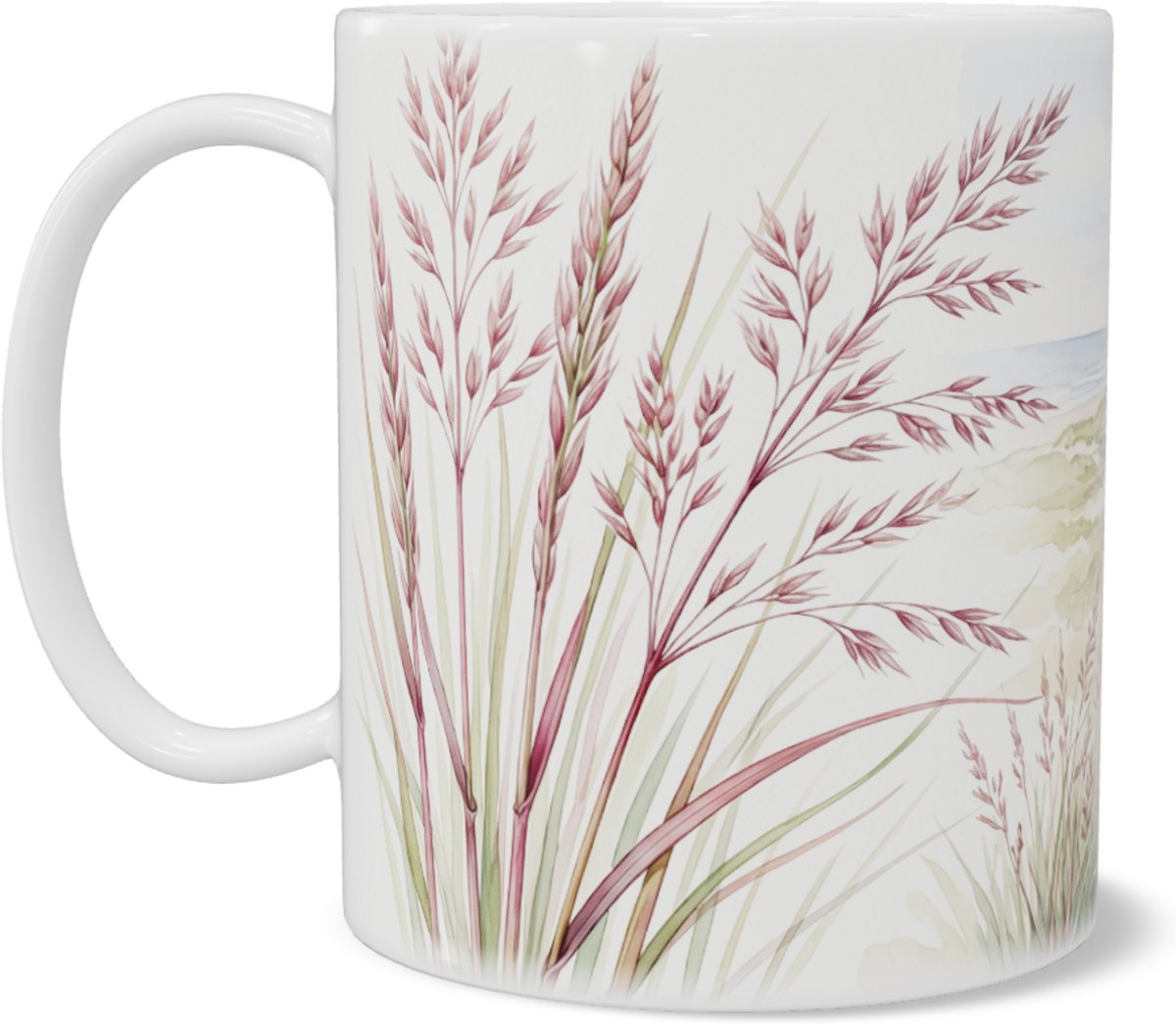 Mok met Rood Zwenkgras - Festuca rubra - Aquarel Duinen