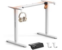 SENSE7 NOJO Light - Elektrisch Bureauframe - Verstelbaar 72-118cm - Geheugen 70kg Belasting - Zit Sta Bureau Wit