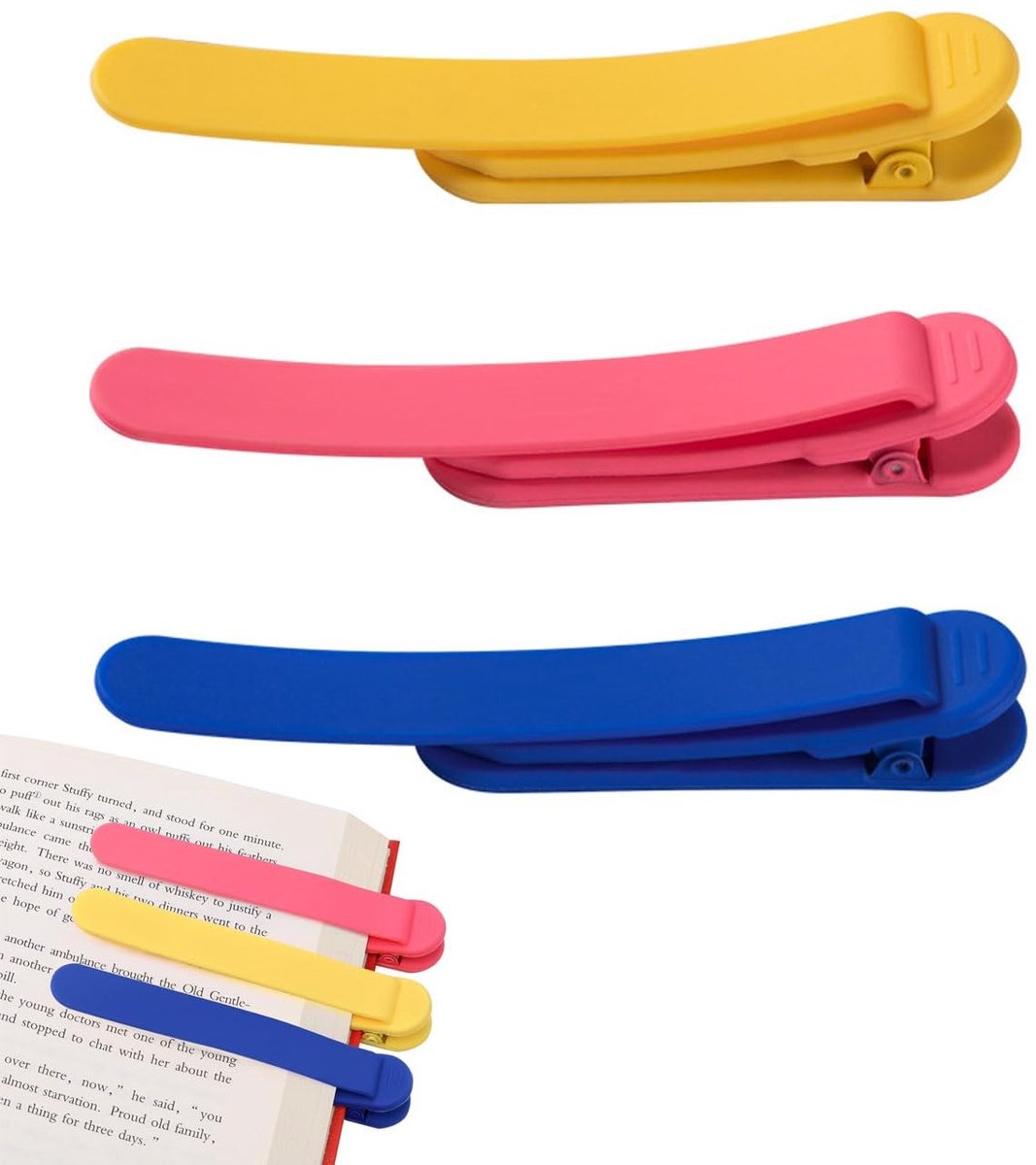 Dailygoods - 3 Stuks Automatische Siliconen Boekenleggers voor Kinderen