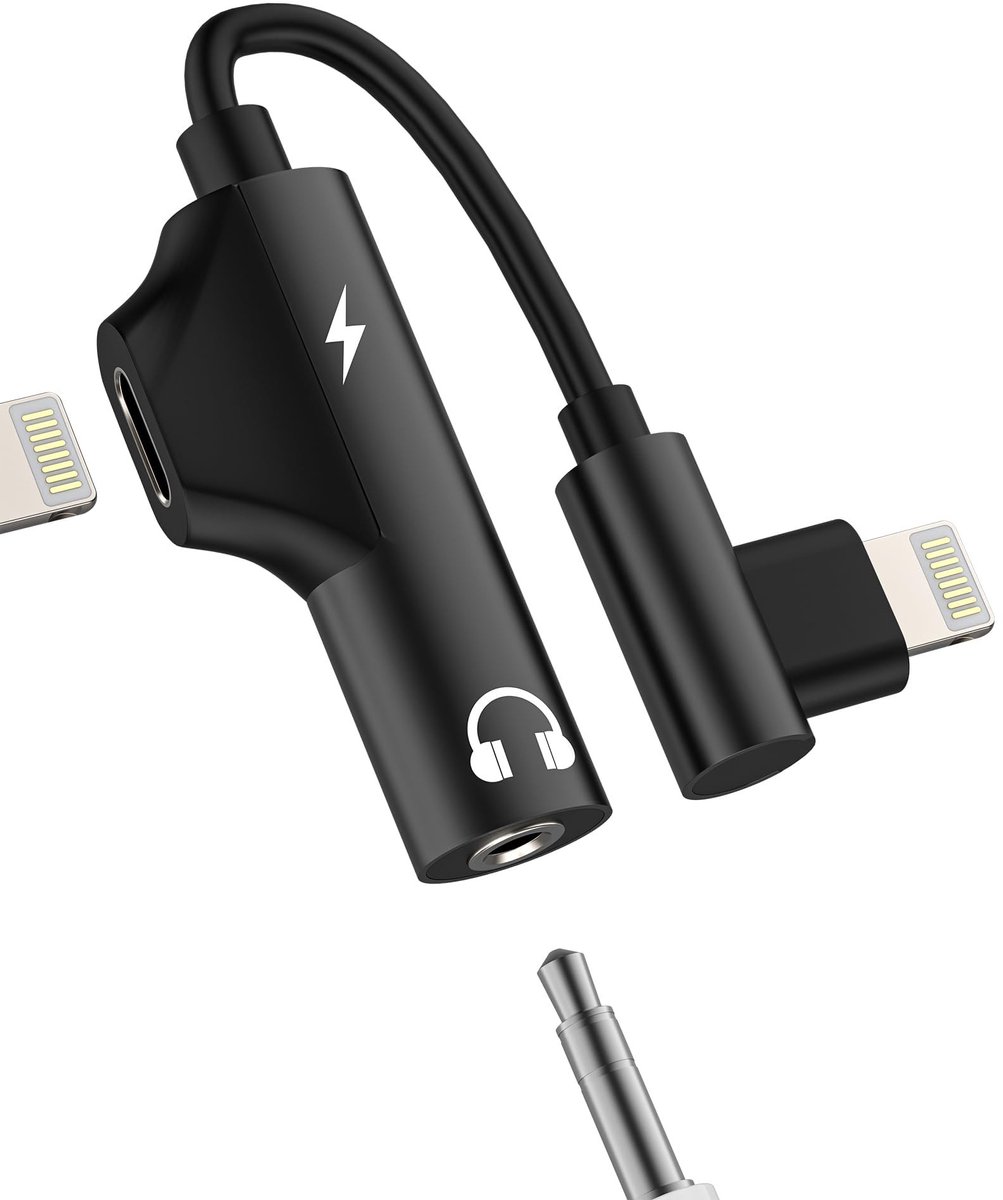 Dailygoods - 2-in-1 Lightning naar 3,5 mm Adapter voor Opladen en Audio