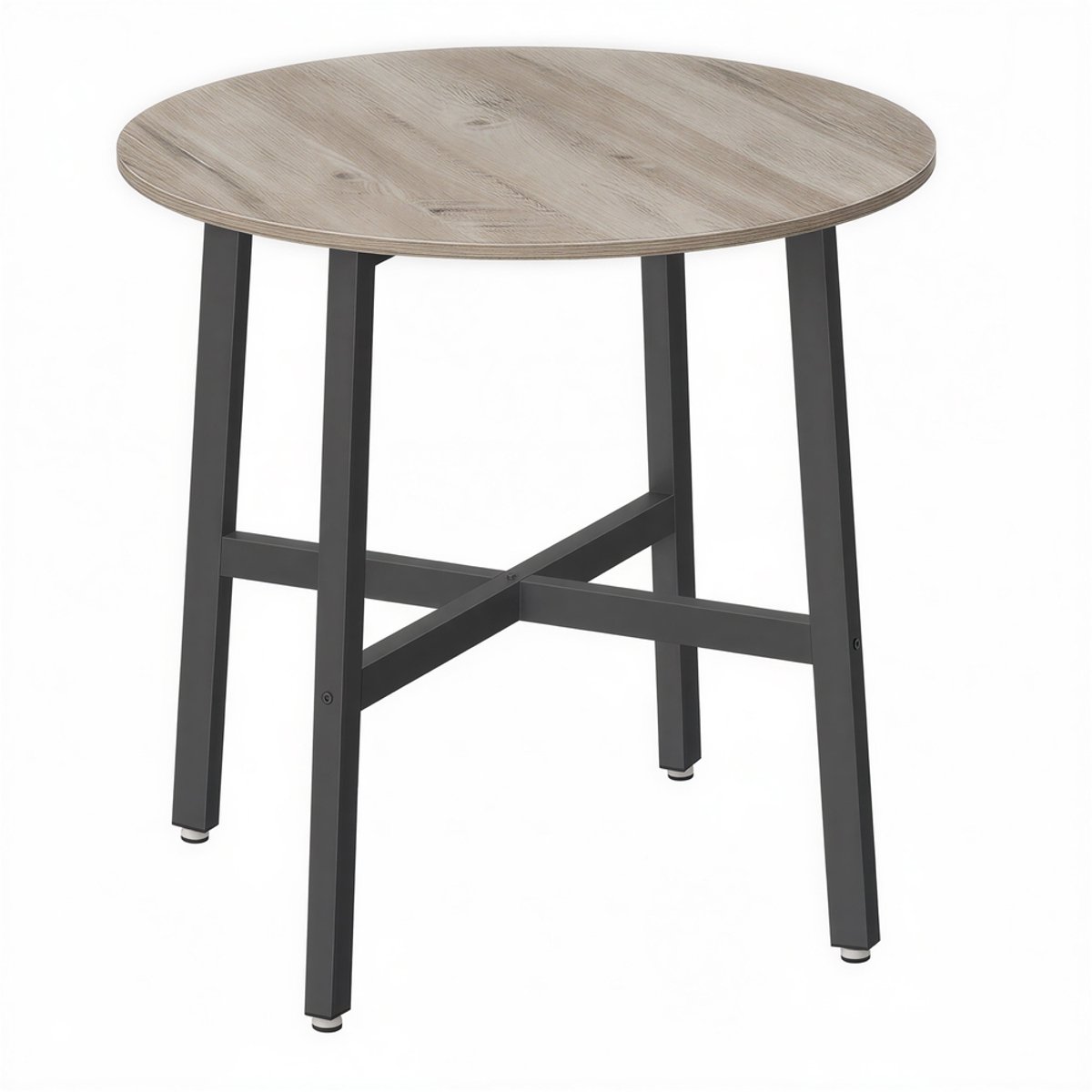 Vasagle Eettafel - Kleine Eettafel in Industrieel Design - Voor Keuken Kantoor en Woonkamer Greige gemêleerd-Inktzwart
