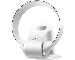 Bladloze Wandventilator 14" – 9 Snelheidsstanden, 90° Oscillerend, Timer, Fluisterstil | Draagbare Tafel- & Wandventilator voor Thuis, Slaapkamer, Kantoor | Inclusief Afstandsbediening – 35W Bladloos Ontwerp (Wit)