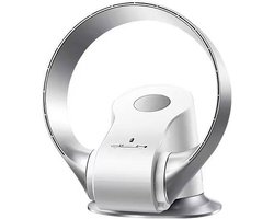 Bladloze Wandventilator 14" – 9 Snelheidsstanden, 90° Oscillerend, Timer, Fluisterstil | Draagbare Tafel- & Wandventilator voor Thuis, Slaapkamer, Kantoor | Inclusief Afstandsbediening – 35W Bladloos Ontwerp (Zilver)