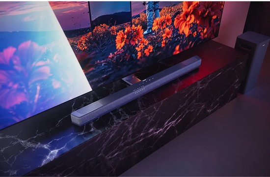 PHILIPS TAB8301/10 - 3.1.2-kanaals Soundbar - Draadloze Subwoofer - 380W Vermogen - Dolby Atmos - DTS:X - DTS Virtual:X - Bluetooth 6.0 LE Audio - HDMI eARC - Gun Metal van Philips — afbeelding 2