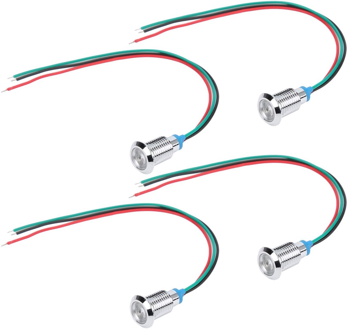 Dailygoods - Dailygoody - Voorbedrade Ronde LED's - LED-indicatielampjes - 10 mm - 12V tot 24V - Dual Colors - Geschikt voor automodificatie, computermodificatie