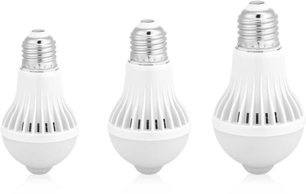 Dailygoods - Dailygoody - E27 Bewegingssensor Gloeilamp - Slimme Infrarood Sensor - Energiezuinig - Wit - Auto Aan/Uit Nachtlampje - Geschikt voor Binnen en Buite