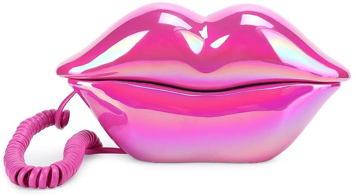 Dailygoods - Dailygoody - Modieuze Lip Telefoon - Retro Design - Perfect voor Decoratie - Rose Red - Unieke Telefoon - Voor Meisjes