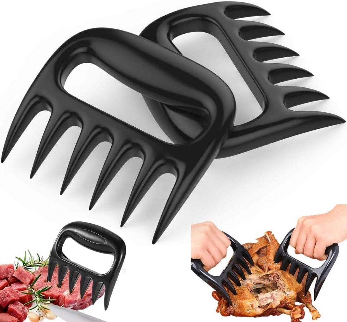 Vleesklauwen pulled pork - Barbecue accesoires - Meat shredder claws - BBQ set
