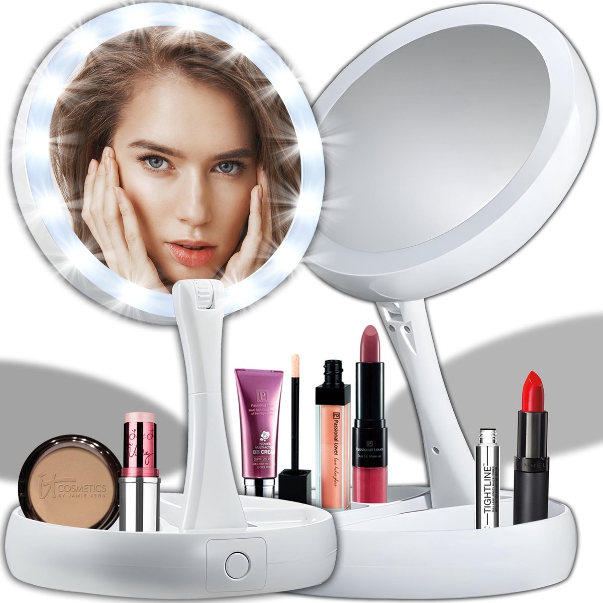 Dailygoods - Cosmetische Spiegel met LED Verlichting en Draaifunctie