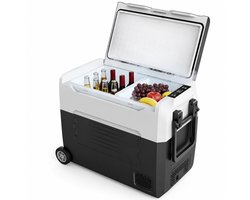 Celestul - Coolbox - Koelbox 55L - Elektrische Coolbox - Draagbare mini koelkast - Draagbare Auto Vriezer 12/24Volt - Zwart/Wit