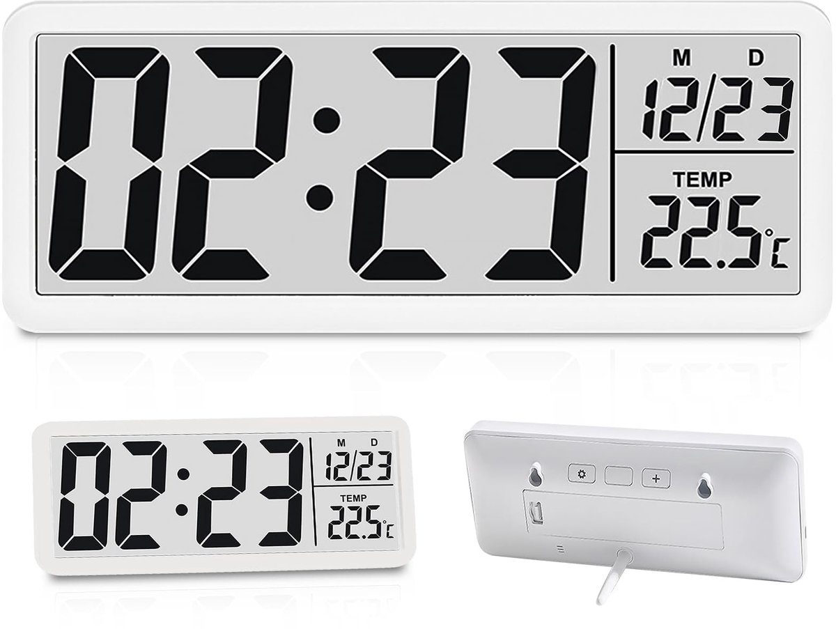 Dailygoods - Digitale Wandklok met LED-Display voor Thuis en Kantoor