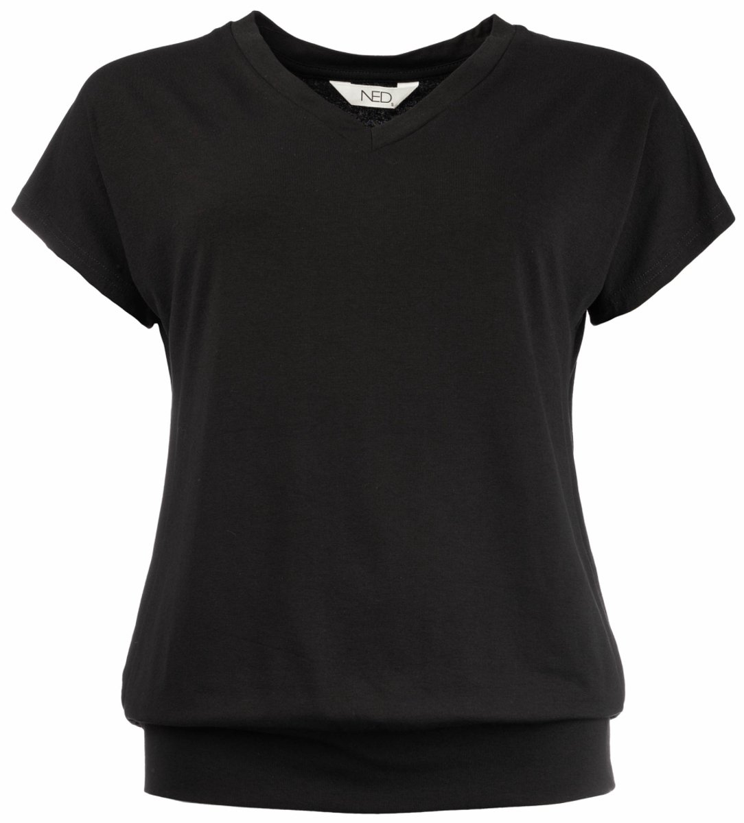 NED T-shirt Mana Ss Heavy 25s2 U500 41 900 Black Dames Maat - M
