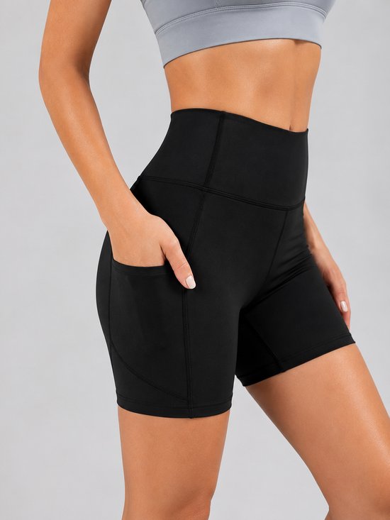 SparkNine Pace dames short - fitness - korte sportbroek - S - zwart - hoge taille - met zakken - elastisch - squatproof — afbeelding 4