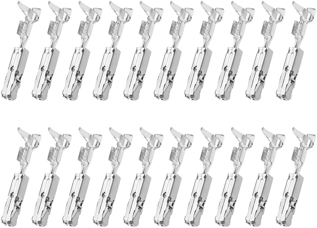 Dailygoods - Dailygoody - Bedrading Krimp Reparatie Terminals - 20 Stuks - Zilver - Compatibel met VW en Audi - Voor 0,50 mm²-0,75 mm² Kabels
