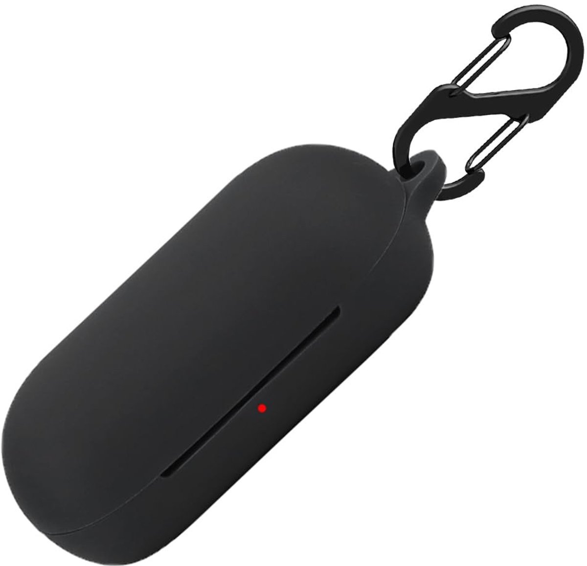 Dailygoods - Dailygoody - Siliconen hoesje - Beschermhoes voor Sony WF-C500 - Stootvast en wasbaar - Zwart - Sleutelhanger inbegrepen - Perfect voor onderweg