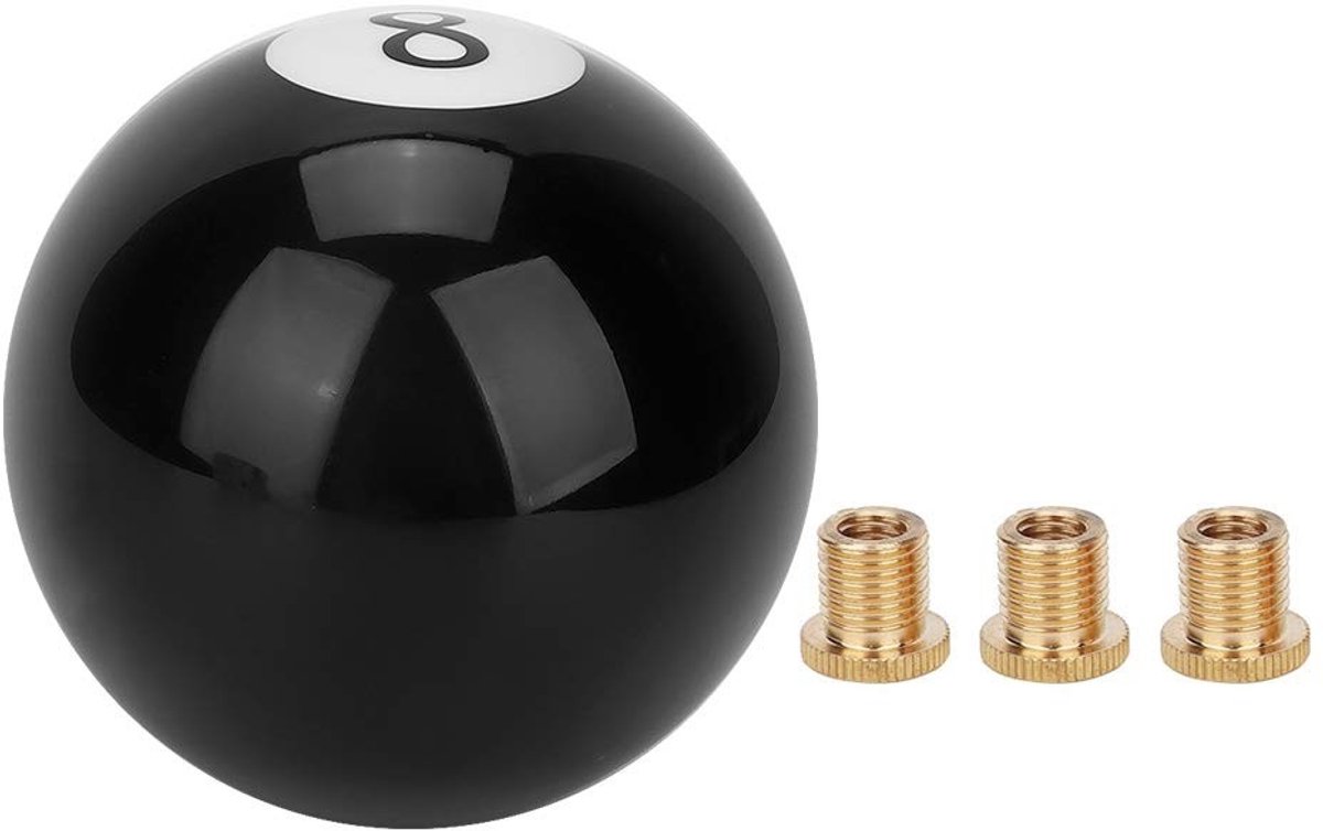 Dailygoods - Dailygoody - Versnellingspook 8 Bal - Universele Pookknop - Handvat voor Auto - Zwart - Biljartbal Design - Geschikt voor Handgeschakelde en Automatis...