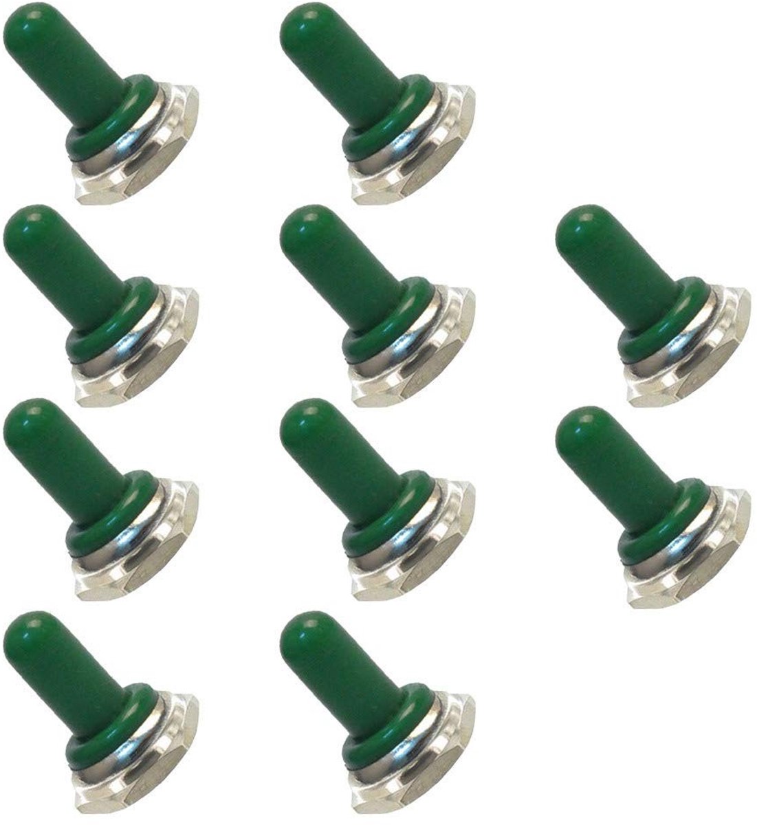 Dailygoods - Dailygoody - Rockerschakelaar Covers - Waterdicht - 10Pcs - Rubber - 12mm - Voor Auto en Boot - Geschikt voor Auto - Groen