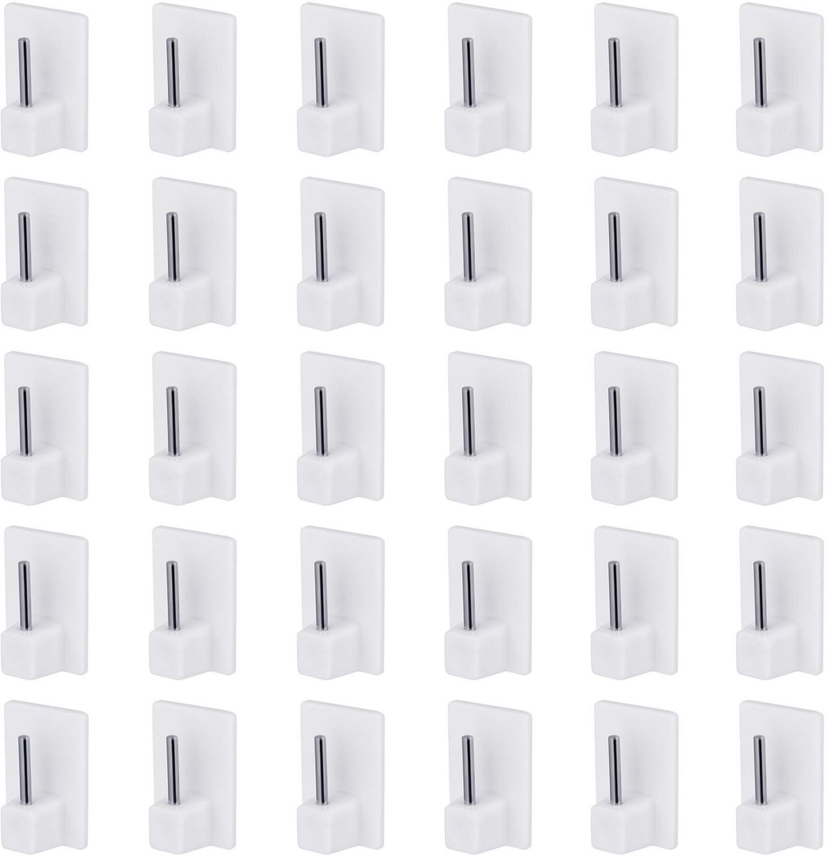 Dailygoods - Dailygoody - Gordijnhaken - Zelfklevende haken - Eenvoudige installatie - Wit - Gordijnhouders - 30 stuks - Geschikt voor diverse gordijnen