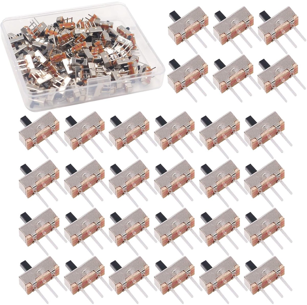 Dailygoods - 400 Stuks Mini Schuifschakelaar SPDT 3-polig voor Elektronische Projecten