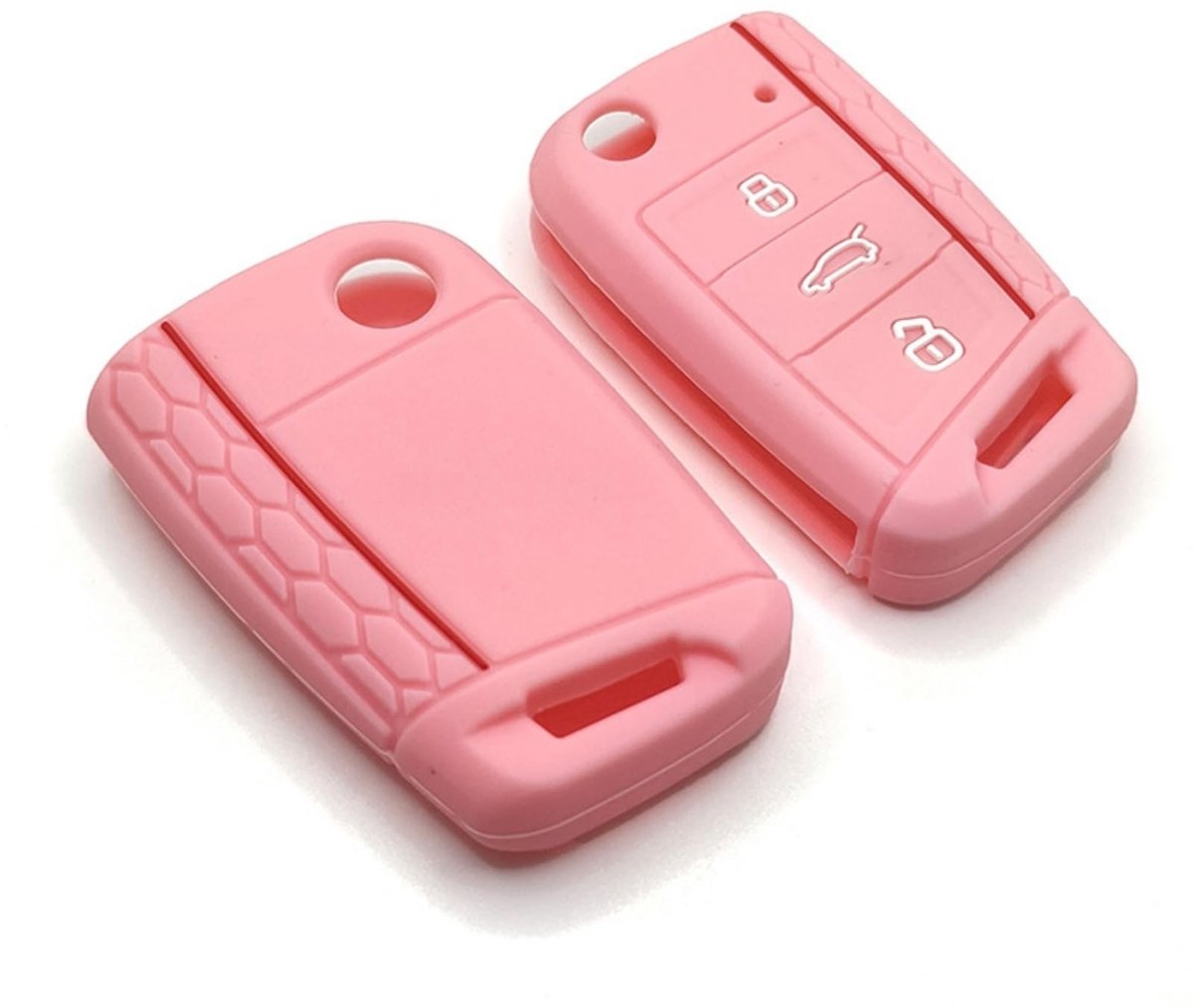 Dailygoods - Dailygoody - Siliconen afstandsbediening sleutel hoesje - Sleutelhoes - Roze - Geschikt voor Volkswagen - Perfecte pasvorm voor autosleutels