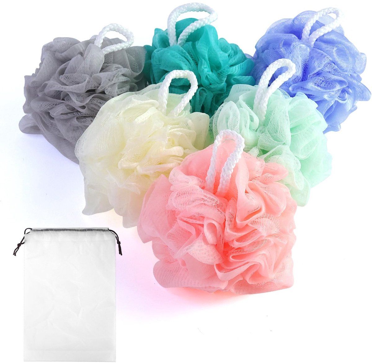 Dailygoods - Set van 6 Wasbare Schuim Mesh Douche Bloemen voor Huidverzorging
