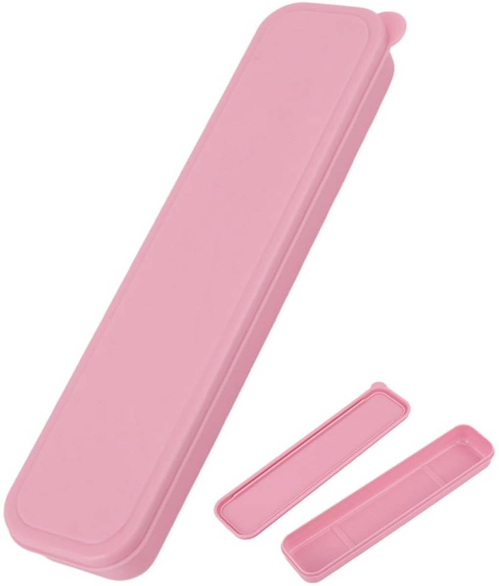Dailygoods - Dailygoody - Bestekhouder - Draagbare Organizer - Herbruikbare Koffer - Roze - Camping Bestek - Plastic Opbergkoffer - Geschikt voor Eten - Roze