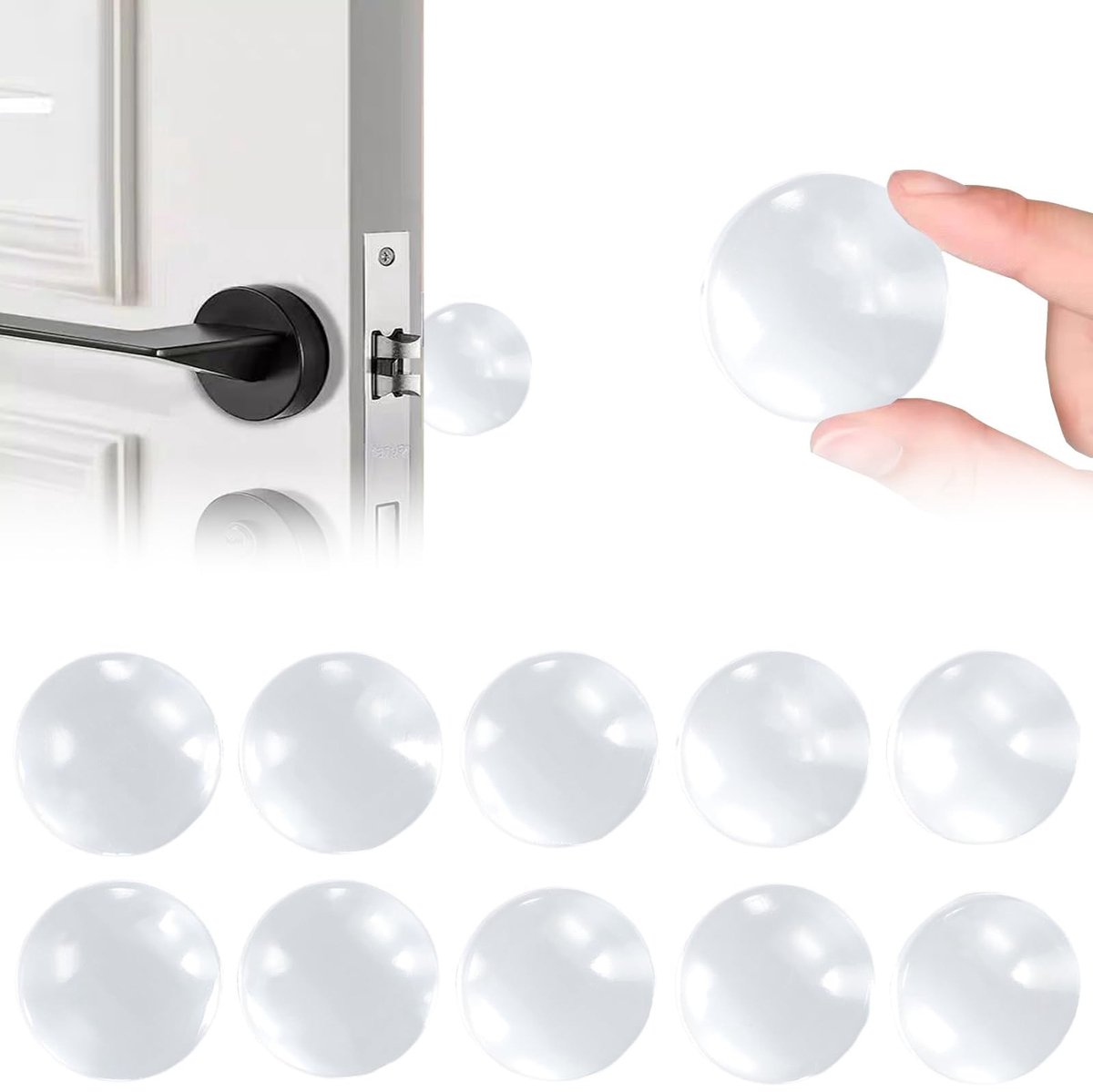 Dailygoods - Cosensi - Dailygoody - Transparante Rubberen Deurstoppers - Zelfklevende Stoppers - Perfecte Wandbescherming - Transparant - Geschikt voor Glazen en Houten Oppe...