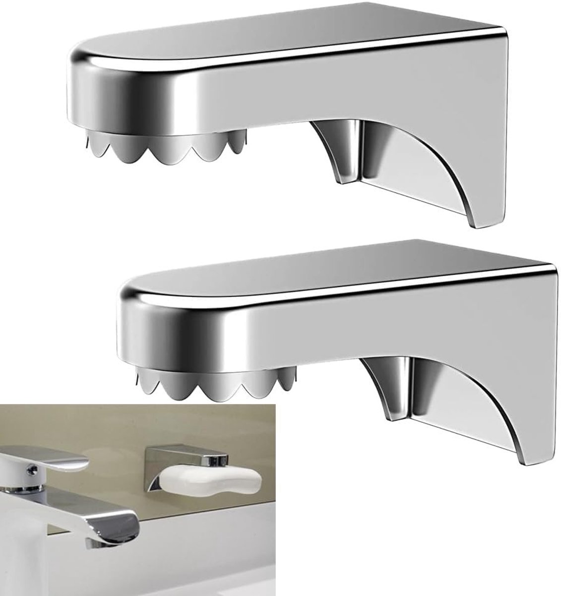 Magnetische Zeepdispenser voor Douche, Bad en Wastafel - Set van 2, Handig en Ruimtebesparend