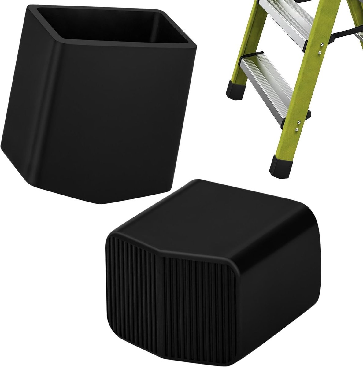 Antislip laddervoeten voor bescherming van vloeren, telescopische ladder met visgraatpatroon, 2 stuks 25 x 35 mm, duurzaam en eenvoudig te monteren