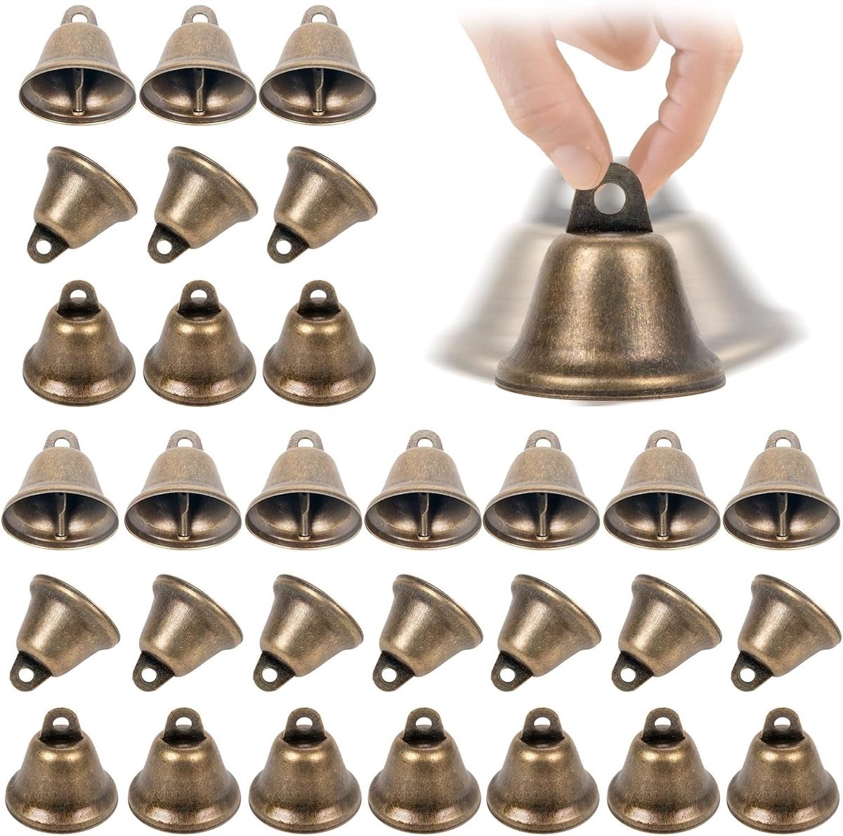 Vintage bronzen klokken voor ambachten - 30 stuks kleine jingles, decoratie en DIY-projecten