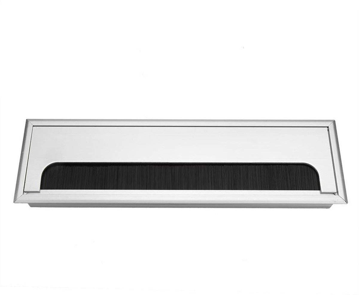 Dailygoods - Dailygoody - Vierkante Aluminium Bureau Grommet Kit - Kabel Organizer - Duurzaam ontwerp - Zilver - Geschikt voor kantoor en werkplekken - Inclusief k.