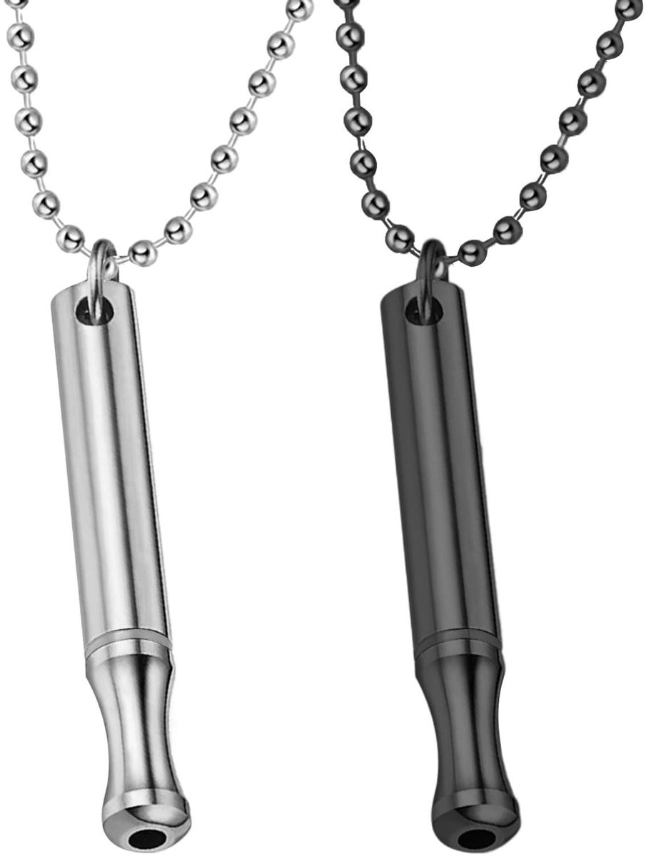 Dailygoods - Dailygoody - Rookontwenningsketting - Ademhalingsketting - Ontspanning en kalmte - Zilver en zwart - Stressverlichting - Geschikt voor meditatie en ad..