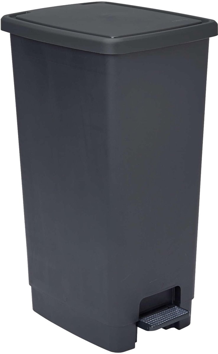 Dailygoods - Dailygoody - Pedaalemmer - Afvalbak - Duurzaam en stevig - Zwart en antraciet - Compact en lichtgewicht - Geschikt voor keuken, kantoor, werkplaats en.