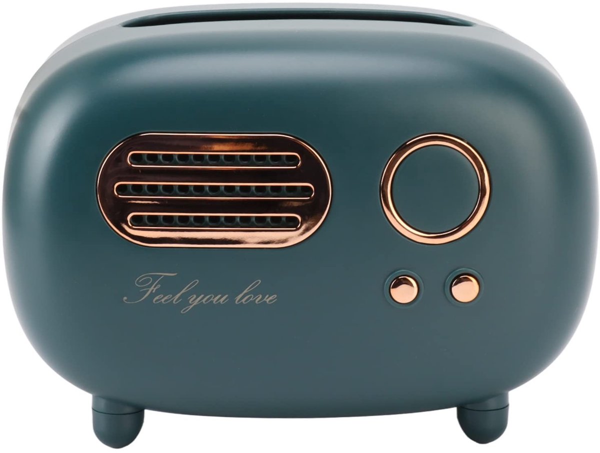 Dailygoody - Retro Radio Tissue Box - Vintage Tissue Box - Perfect voor Slaapkamer en Woonkamer - Groente - Uniek Design - Ideaal voor Bureautafe
