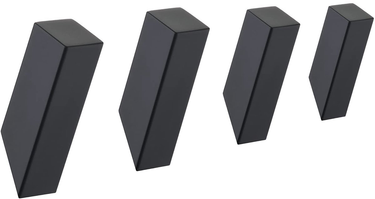 Dailygoody - Towel Hooks - Wandhaken - Stevig en duurzaam - Matte zwart - Badkamer accessoires - Voor handdoeken - 4 stuks