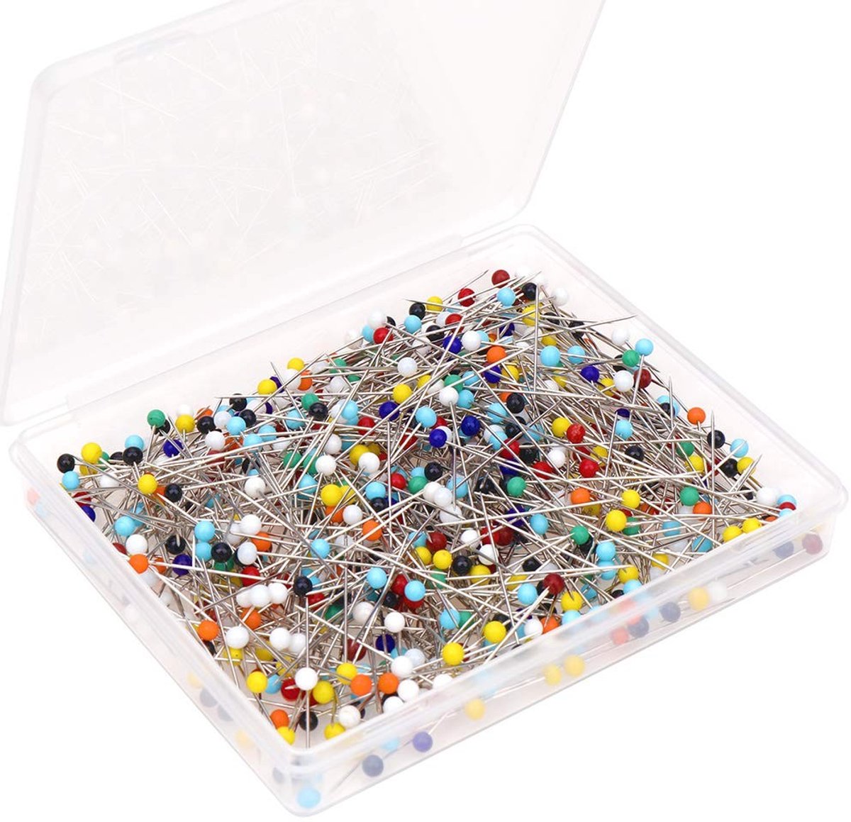 Dailygoods - Dailygoody - Glazen Hoofd Pins - Naaien Accessoires - 500 Stuks - Meerkleurig - Organiseren van Naaiprojecten - Perfect voor Creatieve Klussen - 38mm