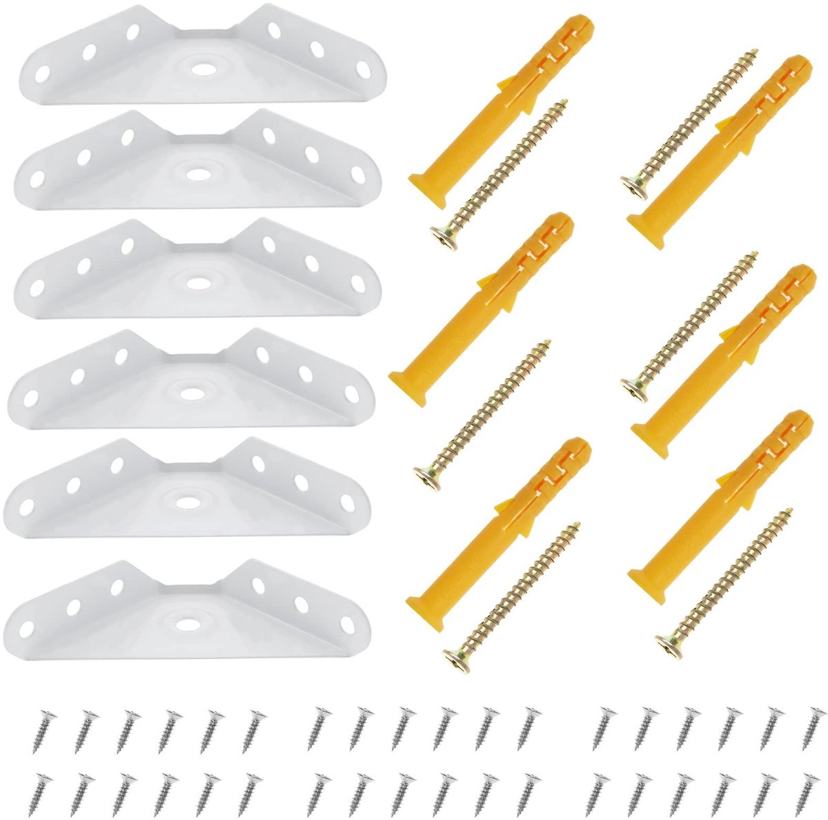 Dailygoods - Dailygoody - Driezijdige Vaste Hoekcode - Metalen Hoek Brace - Wit - Bevestiging Hoeksteun - Ondersteuning - Inclusief Schroeven en Pluggen